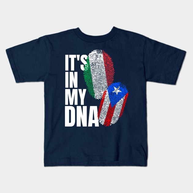 Italian Plus Puerto Rican Mix DNA Heritage Kids T-Shirt by Just Rep It!!